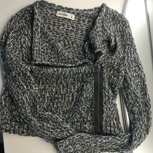 Abercrombie Kids grey zip crop sweater